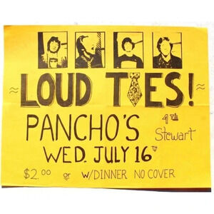 Vtg Orig 1990s Loud Ties Pancho's Set Band Promo PUNK Rock Concert POSTER Flyer